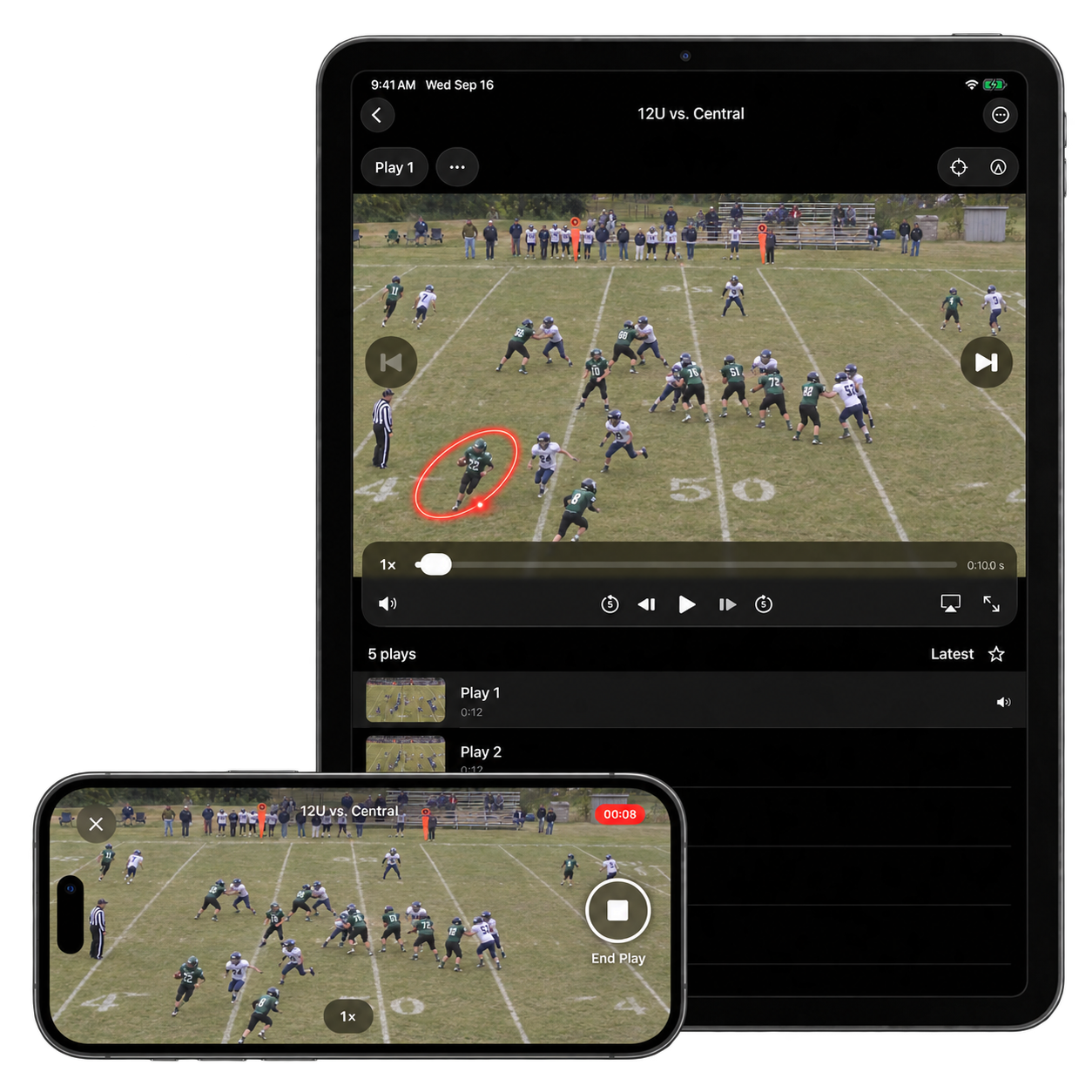 Chawlk game recording and sideline replay on iPhone and iPad